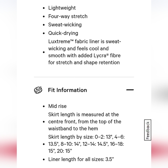 Lululemon Pace Rival Skirt Black Size 18 EUC - Picture 9 of 9